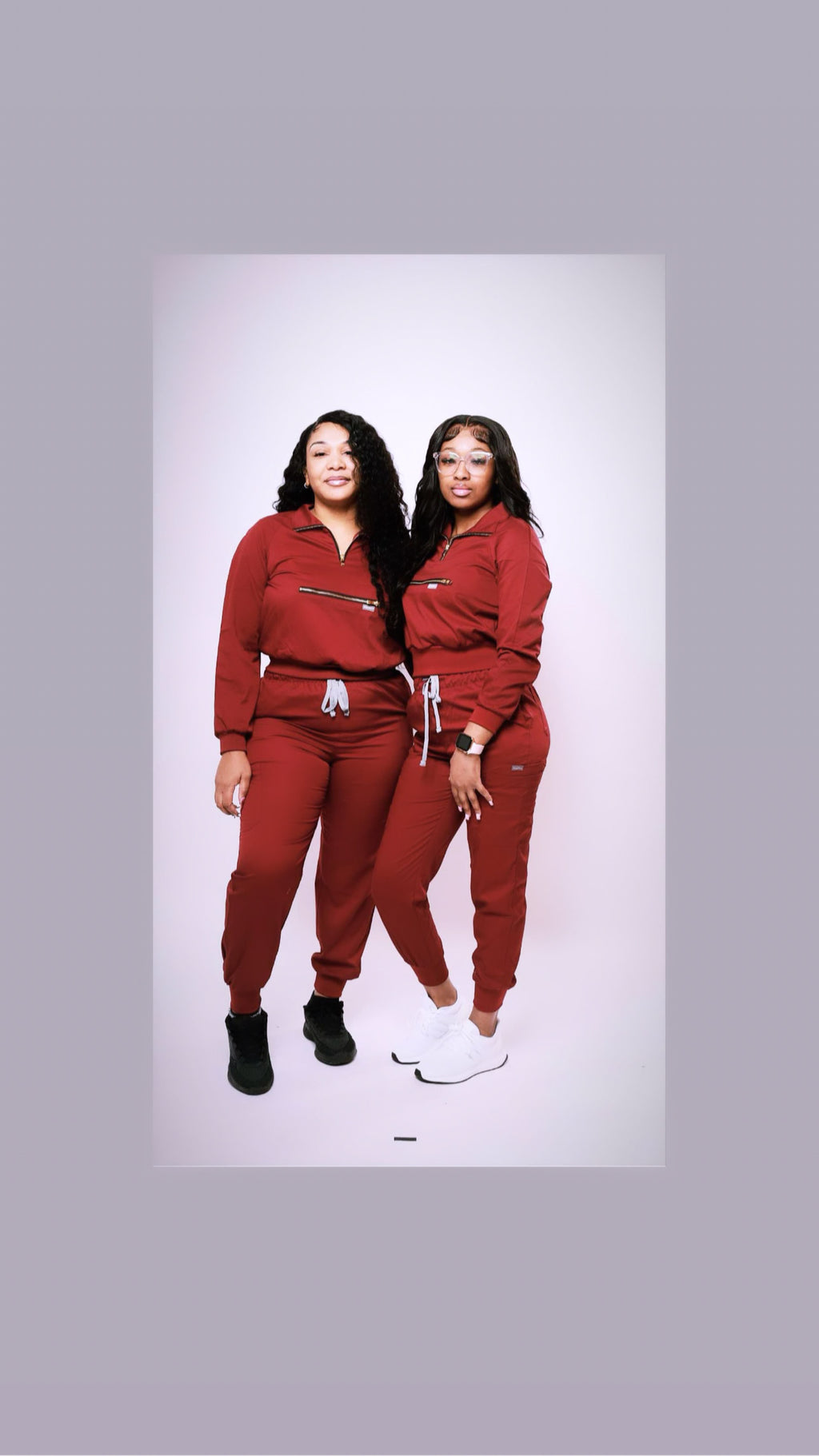 Burgundy LuxeZip Scrub Set