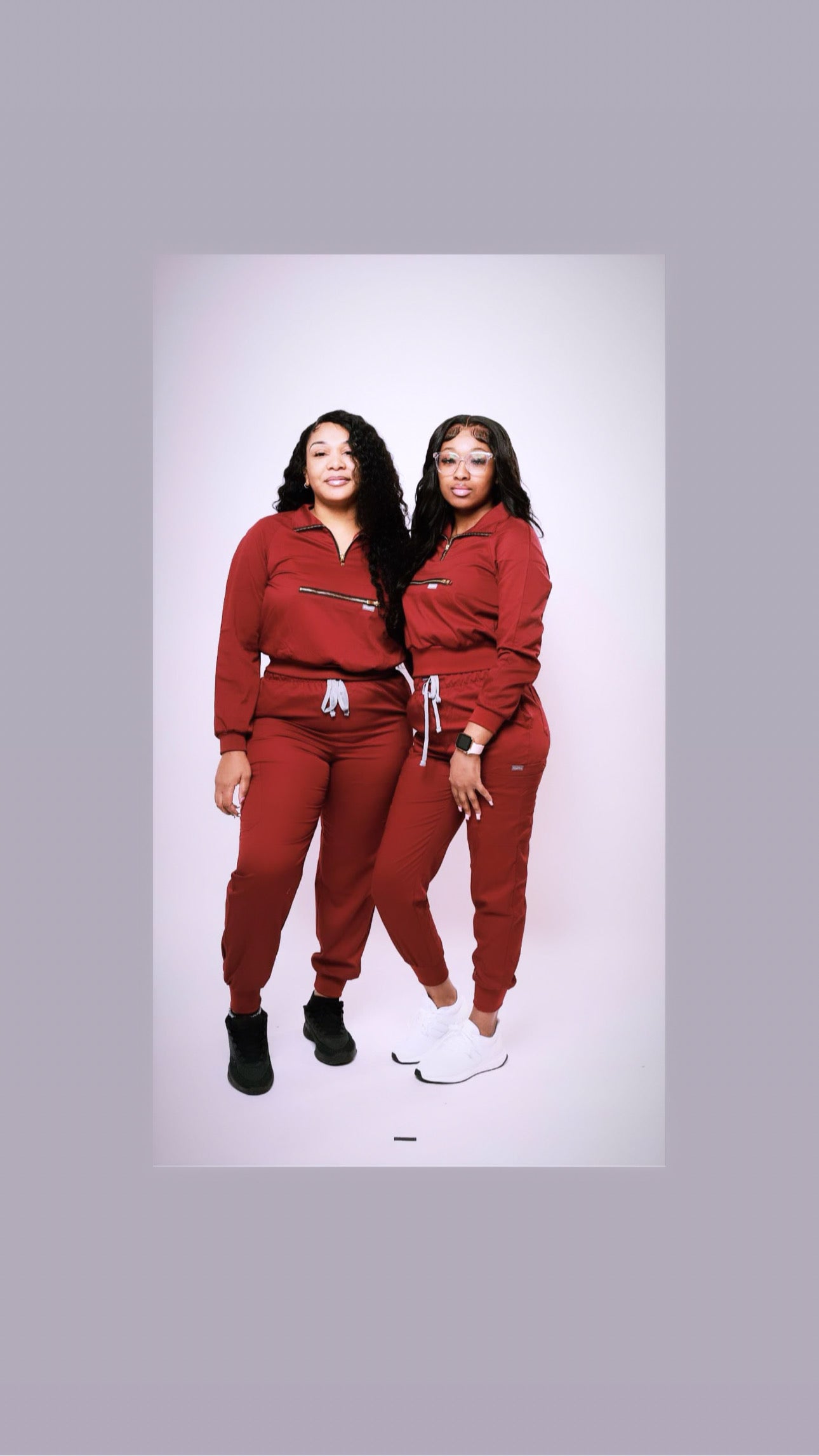 Burgundy LuxeZip Scrub Set