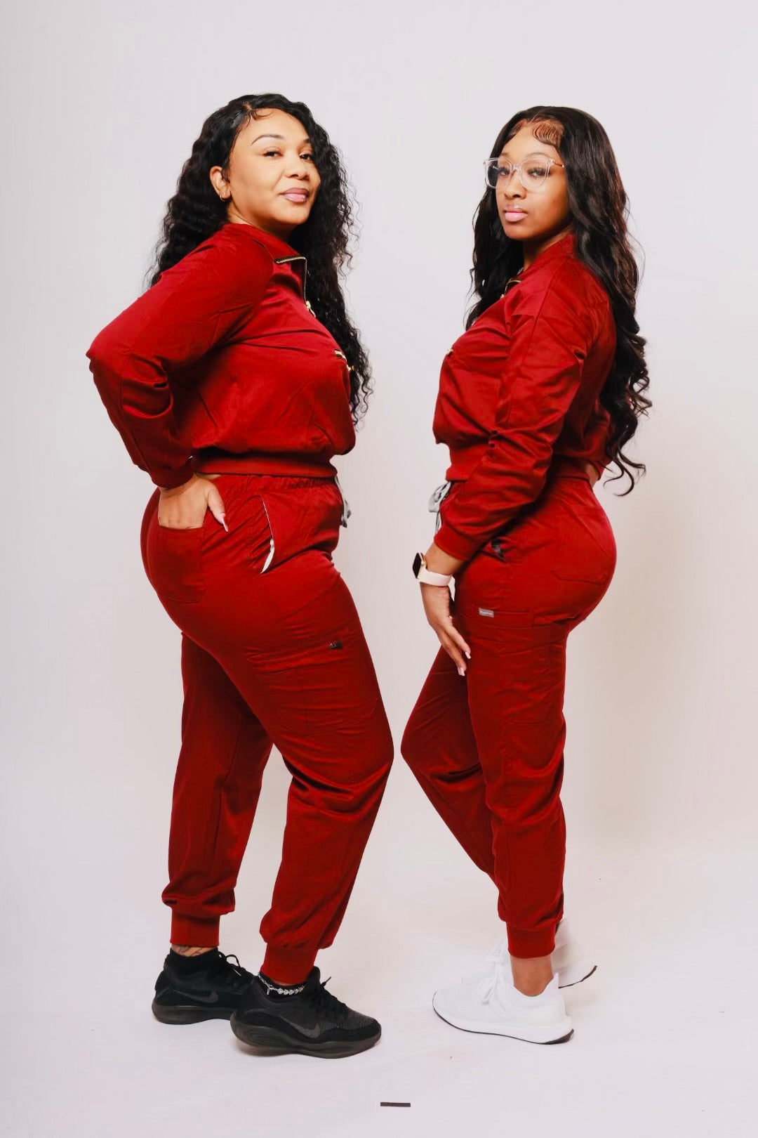 Burgundy LuxeZip Scrub Set