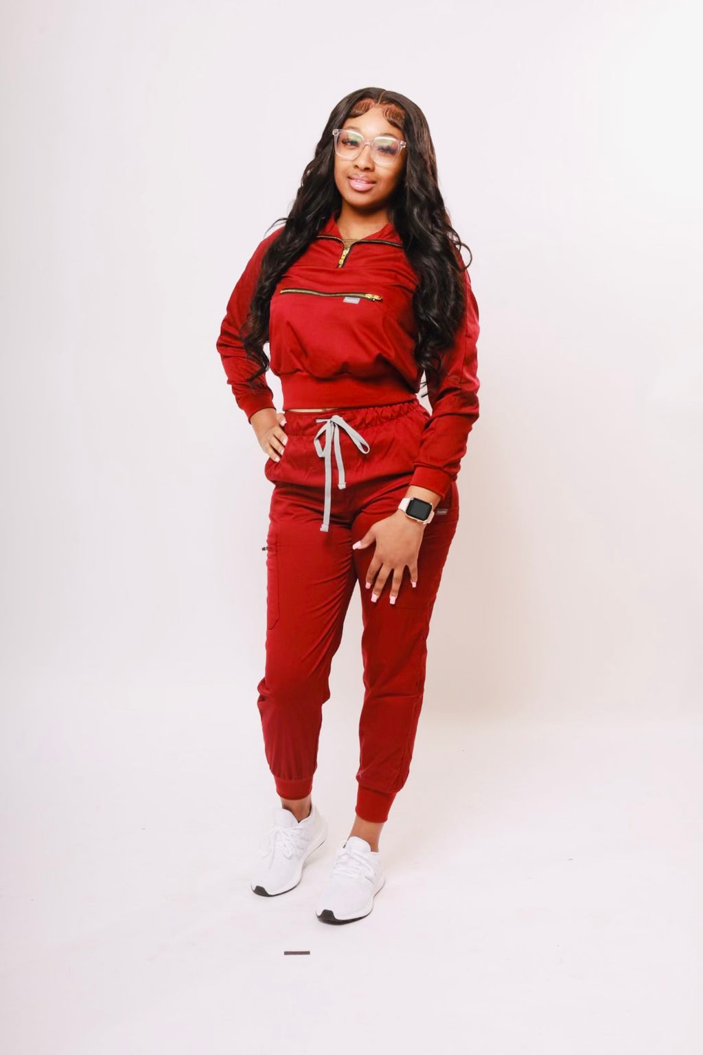 Burgundy LuxeZip Scrub Set