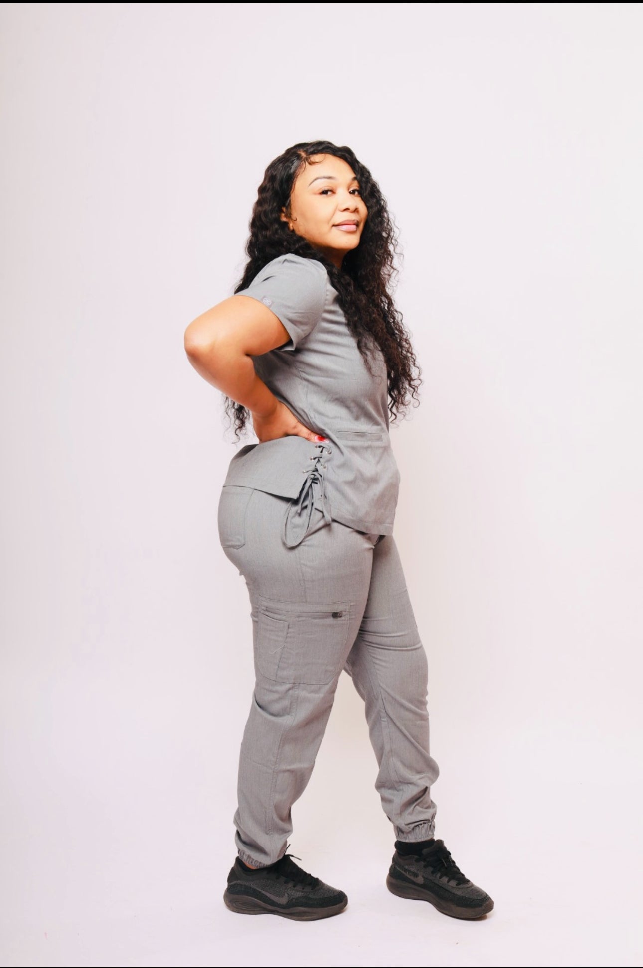 Grey Luxe Comfy Set with Sode Tie Detail