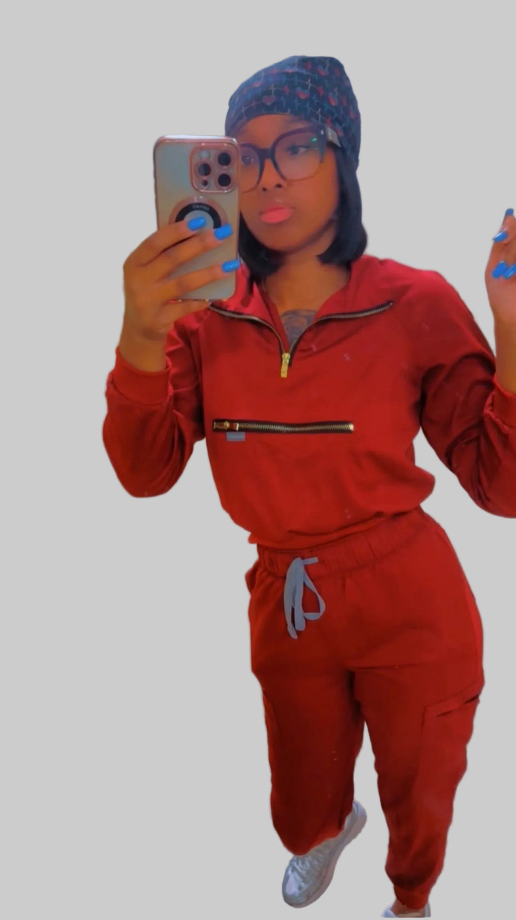 Burgundy LuxeZip Scrub Set